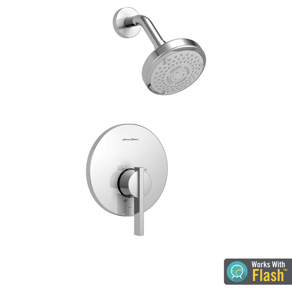 Boulevard Shower Trim Kit 1.75 gpm/6.6 L/min with 3-Function Showerhead, Double Ceramic Pressure Balance Cartridge and Lever Handle